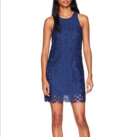 macys navy lace dress